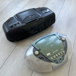 SONY CFD-17 & SHARP QT-CDI80 Stereos With Cords