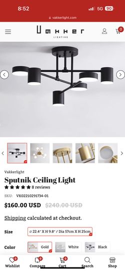 Sputnik Ceiling Light, Modern LED Ceiling Light