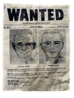 Vintage 1969 San Francisco Police Department "WANTED" Zodiac Poster