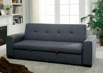 Brand new 89"L grey pull out sofa bed