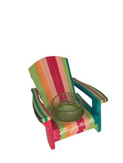 Yankee Candle Colorful Striped Mini Adirondack Chair Tealight Candle Holder
