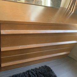 Poul Cadovius style Mid-century Modern Vintage Wall-Mount Corner Desk, Dresser, Mirror and Shelving