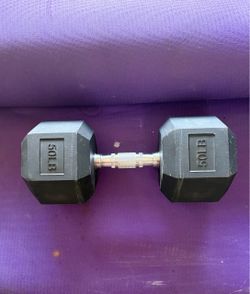 50 LB Rubber Hex Dumbbell Weight