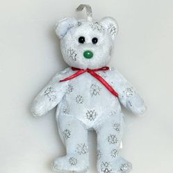Collectible Ty Jingle Beanies Baby Flaky The Bear Christmas Ornament Plush Toy