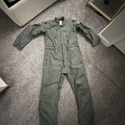 Vintage Flyers Coverall 42 Regular Green Mens Full Zip Summer Fire Resistant 