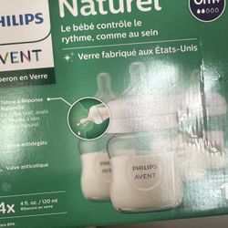 Avent Natural Glass Bottles 4oz 4 Pack
