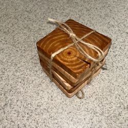 Wooden Grain Coasters, Rustic Farmhouse,  Set of 3 medium and 3 Light