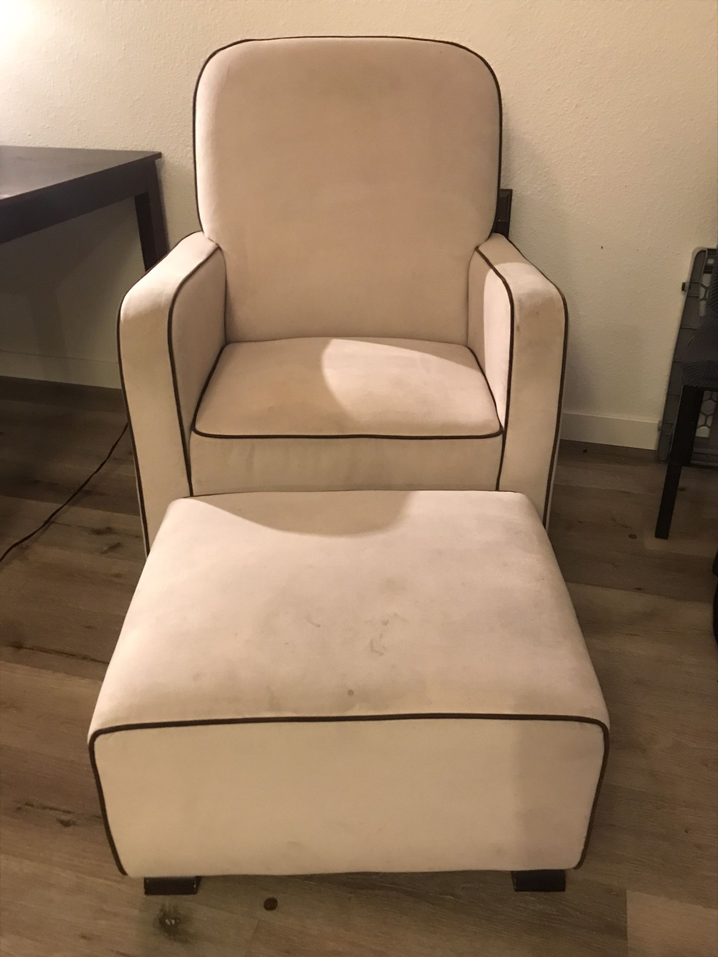 Suede Glider & Ottoman