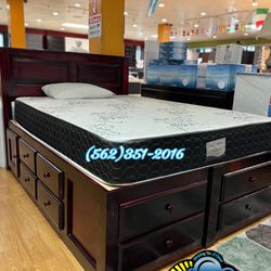 Queen Storage Bed Drawers With Mattress 