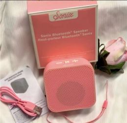 🆕 Sonix Pink Bluetooth Speaker USB Charging Cable + Wrist Strap New In Box