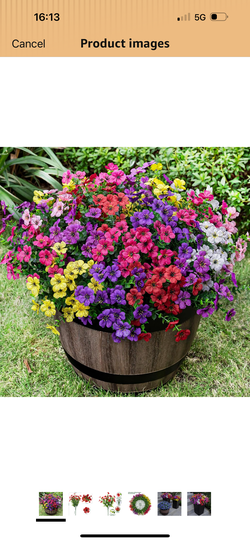 Brand new 20 Bundles Artificial Flowers for Outdoor Fake Plants for Spring Decoration,Faux Eucalyptus Flowers for Planter UV Resistant Lifelike