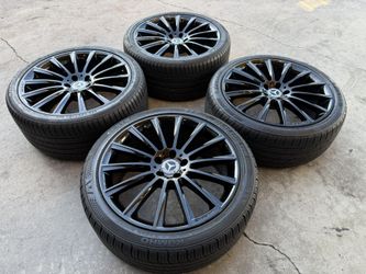 20” Mercedes S Class OEM Factory Gloss Black Wheels with Tires 