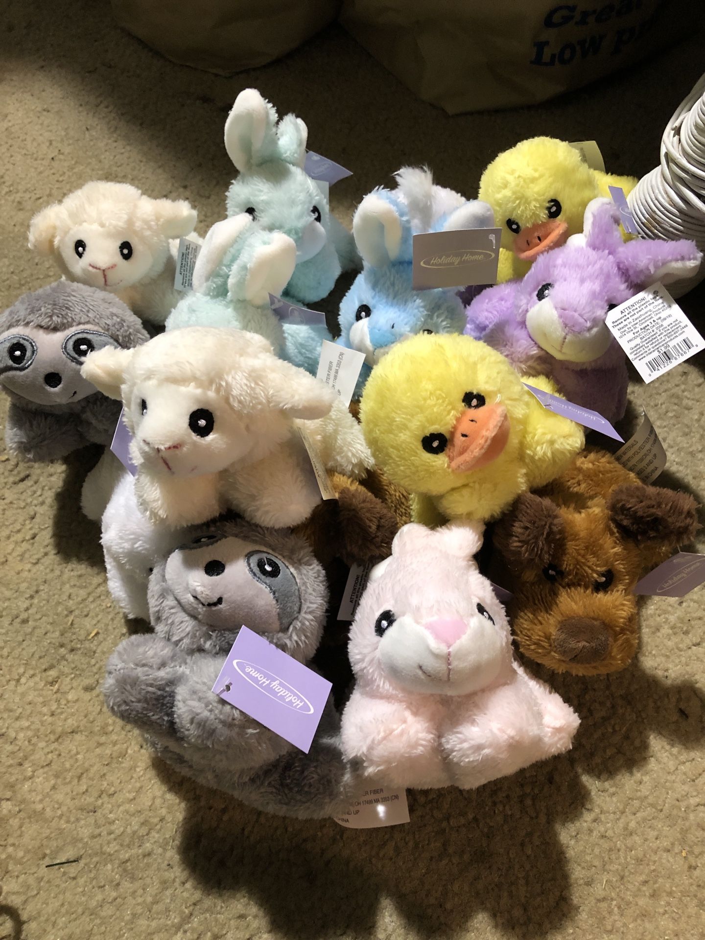 15 small plush stuffed animals