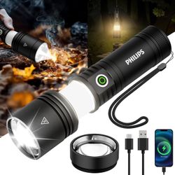 PHILIPS Flashlights High Lumens Rechargeable with Ignition Lens,2000lm