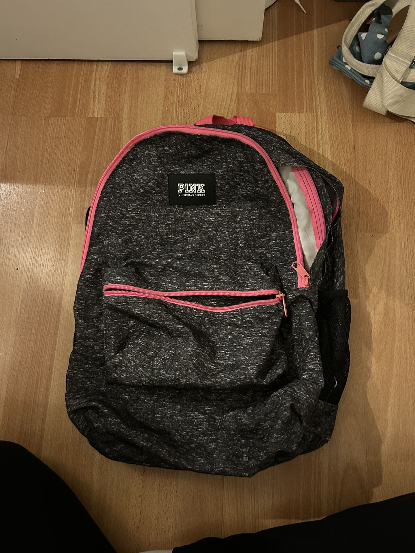 Pink Campus Gray Backpack
