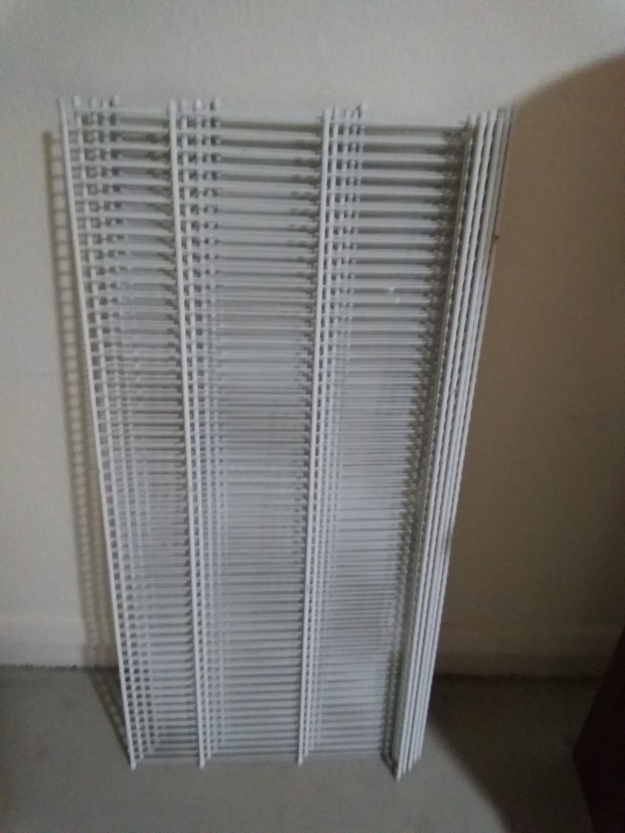 Metal shelves with hardware