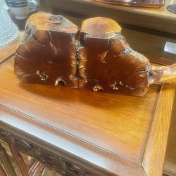Vintage burlwood bookends book holders