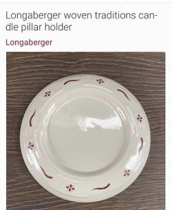 longaberger tan and rend candle holder new in box