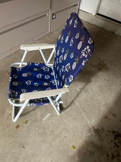 Folding Beach Chair with Tropical Print