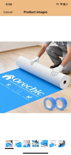 200 GSM Heavy-Duty Temporary Floor Protection, Plastic Floor Protector for Hardwood Floors, Carpet Protector Film During Renovations & Construction,Si