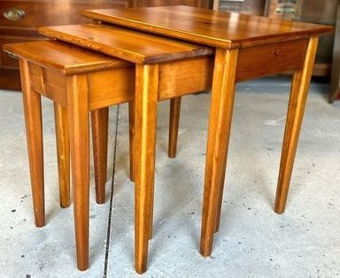 Georgian Pine Craftsmen Nesting Tables Set of 3