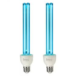 UV Light Bulb, 2 Pack, 25W Replacement Ultraviolet UVC Lamp with Ozone, 253.7 nm + 185 nm Wavelength UVO Light Bulb, E27 Universal, for 400 sqft Livin