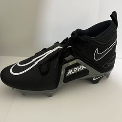 Nike Alpha Menace Pro 3 NEW Mens  Black Gray Football Cleats Size 10.5 and 11.5 Let me know which size you want