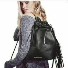 VICTORIA SECRET Black Fringe Backpack
