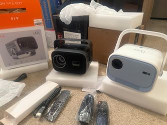 Smart Projector with WiFi and Bluetooth, Native 1080P 4K Support Mini Phone Projector Portable, Electronic Focus & Auto Keystone, Short Throw, Outdoor