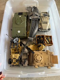 Military Toy Vehicle Lot – Tanks, Trucks, Weapons & Accessories