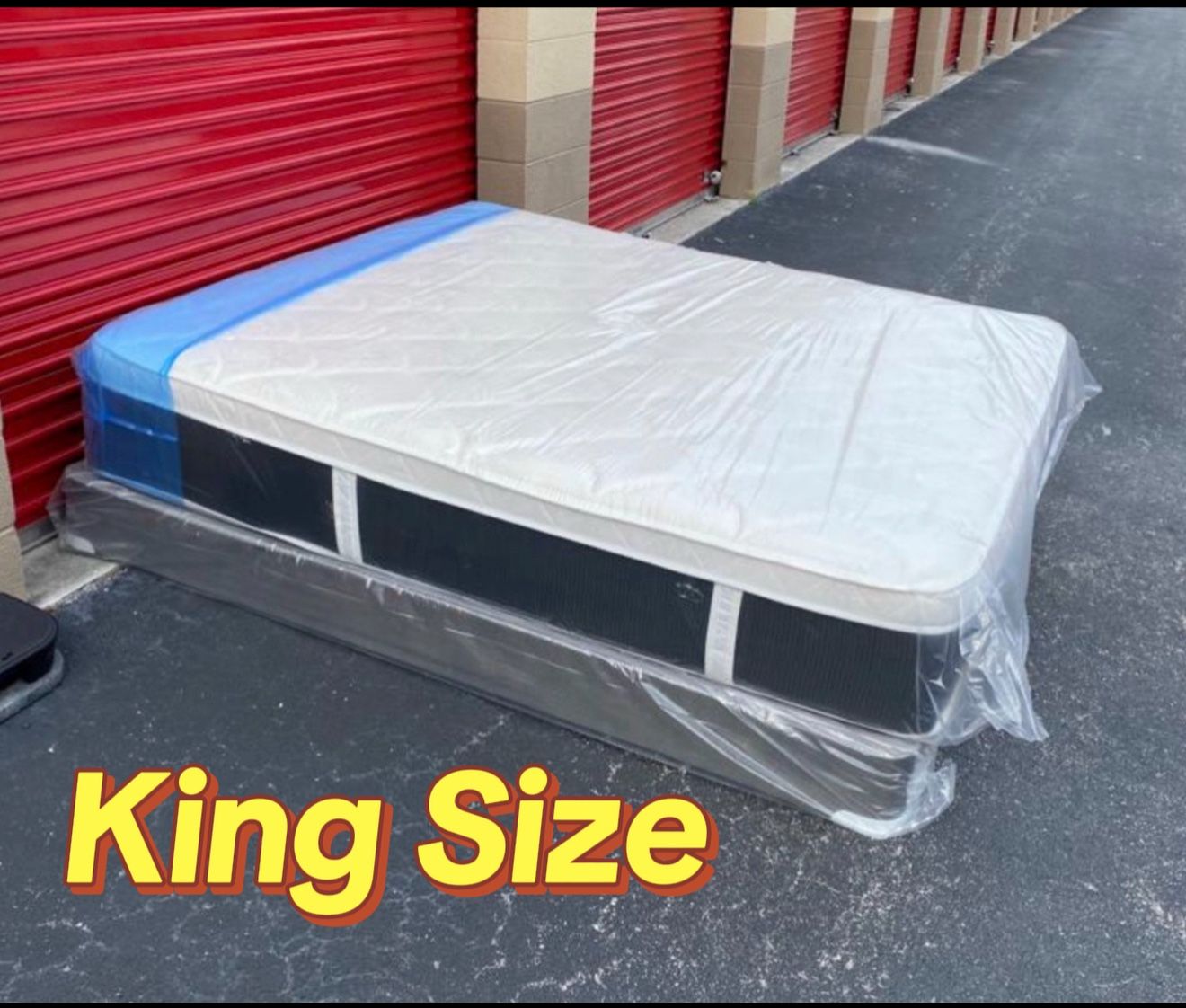 King Size Pillowtop Mattress + Box – Brand New