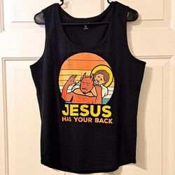 Jesus Has You Back Tank Top (Women's Medium)Black