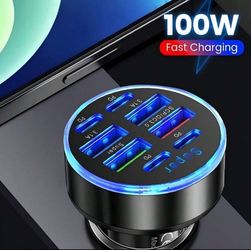 NEW 100W Multi-Port Fast Charging Car Charger