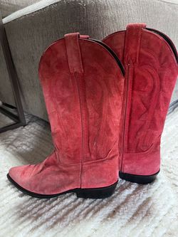 Vintage Vittorio Ricci Studio Red Suede Cowboy Boots - Size 8.5M