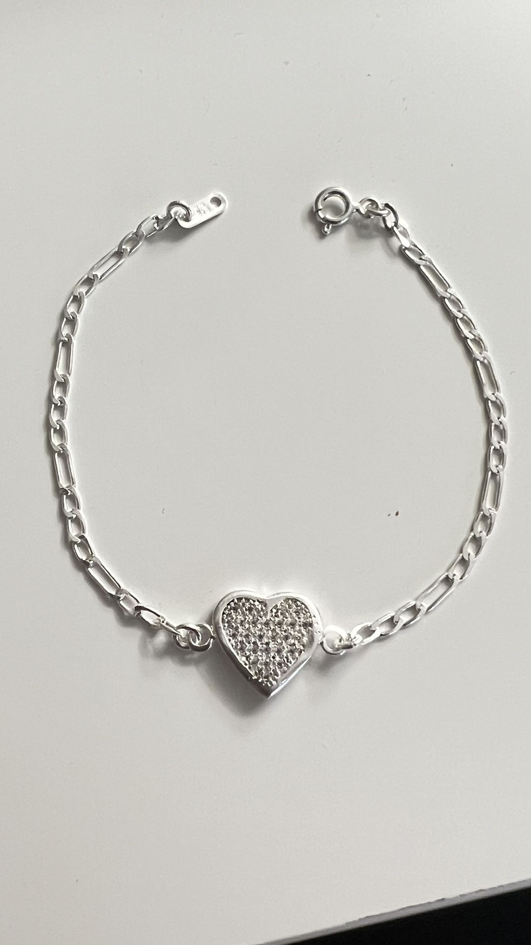 925 Silver Heart CZ Bracelet