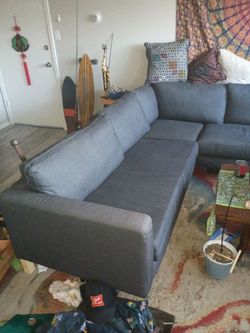 Blue L shape couch