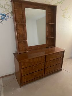 Bedroom dresser with mirror