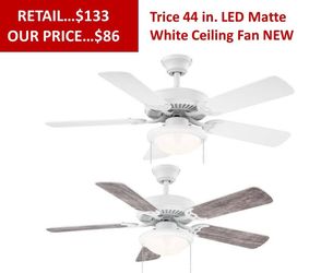 Trice 44 in. LED Matte White Ceiling Fan NEW