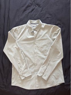 Apt. 9 Men's Gray M Dress Shirt 32/33 Cotton Solid Lightweight Point Collar L