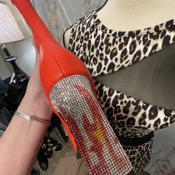 Lipstick Red Boots With Flame Heels