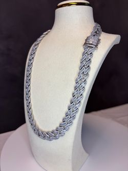 Chunky Iced Out 925 Sterling Silver Miami Chain