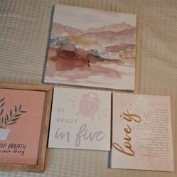 Pink/peach Wall Decor For Girls/women's Room