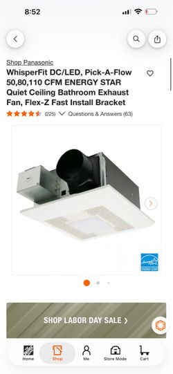 Panasonic WhisperFit DC/LED Bathroom Exhaust Fan
