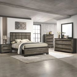 Modern Rustic Brown Bedroom Set 