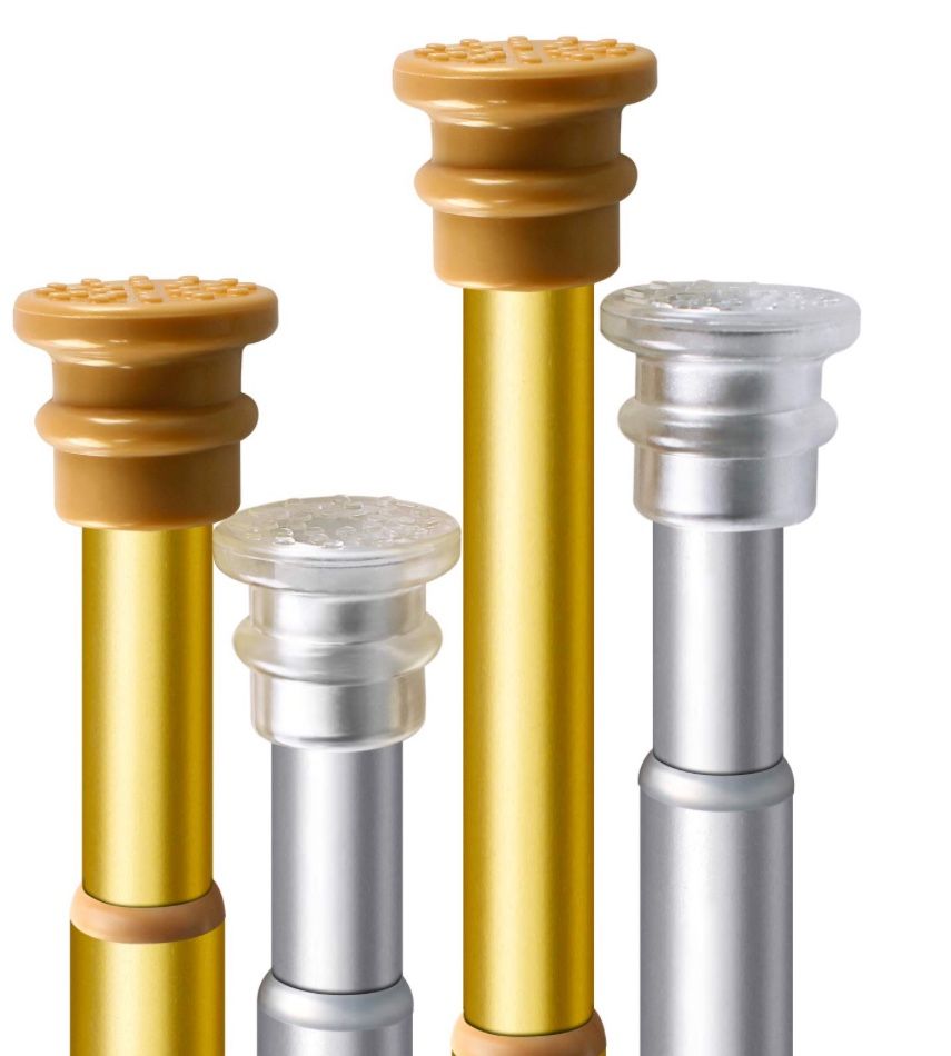 Silver Shower Curtain Rod ,27-47 Inches Adjustable Spring Tension Shower Curtain Rod ,Aluminum Alloy Silver Never Rust No Drilling Shower Rod