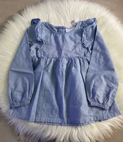 The Children's Place Girls Blue Ruffle Top 5T