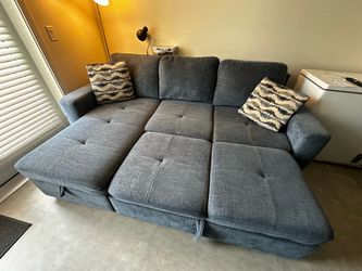 Sofa pull out with left sided chaise