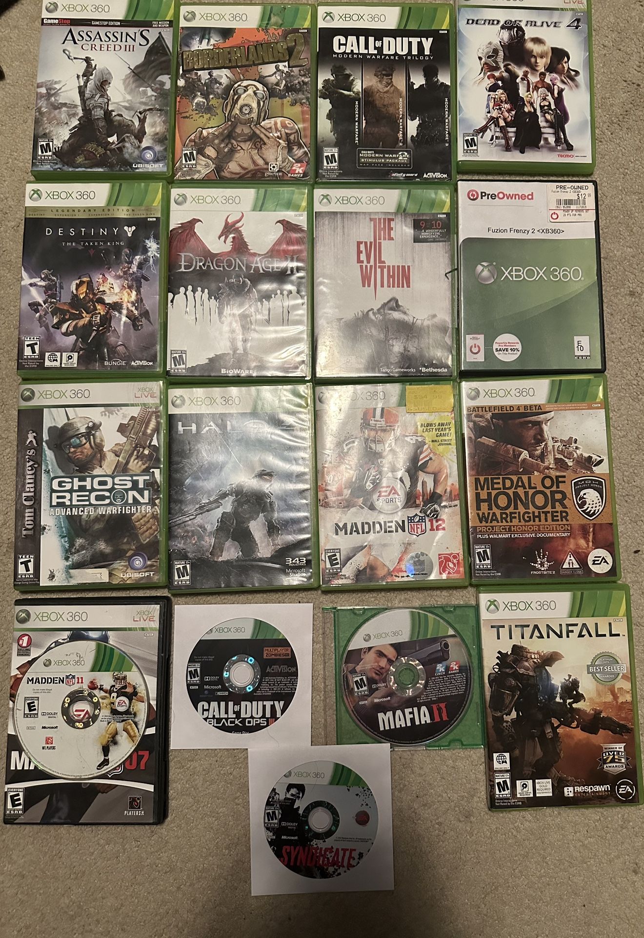 Xbox 360 games, working, prices in description, starting at $3, pickup Waipahu