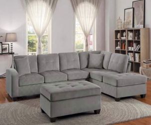 BEAUTIFUL GREY SOFA SECTIONAL,VERY COMFY