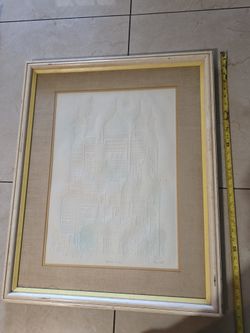 Roger Cook “Rainbow Town” Signed Embossed Art Print Framed 36x28